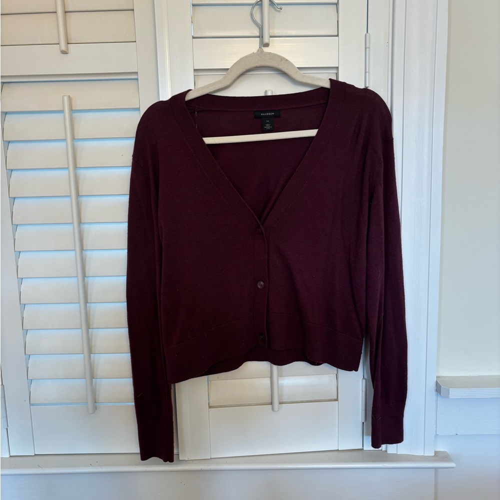Halogen Burgundy Cardigan